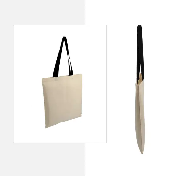 Bolsa de Algodón con manilla negra 42x38 (cm)